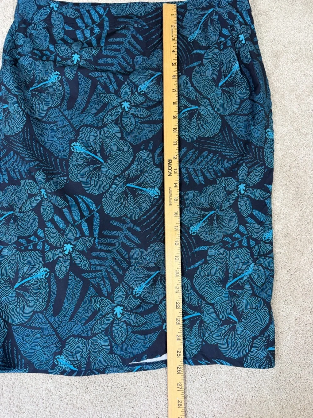 RipSkirt Hawaii Women’s Skirt Wrap Pockets Blue Teal Floral Size Large L - Picture 4 of 8